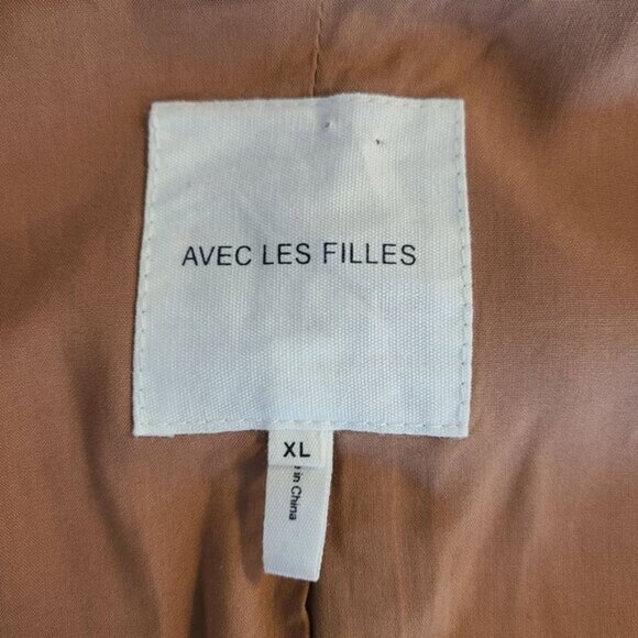 Avec Les Filles Camel Vegan Leather Darlene Oversized Blazer Jacket XL Classic - Picture 4 of 9